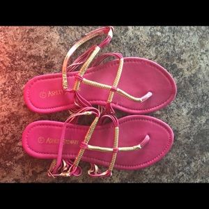 Ashley Stewart Pink & gold sandals- SIZE 11